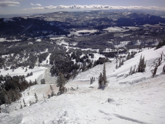 Looking Down Bridger Gully